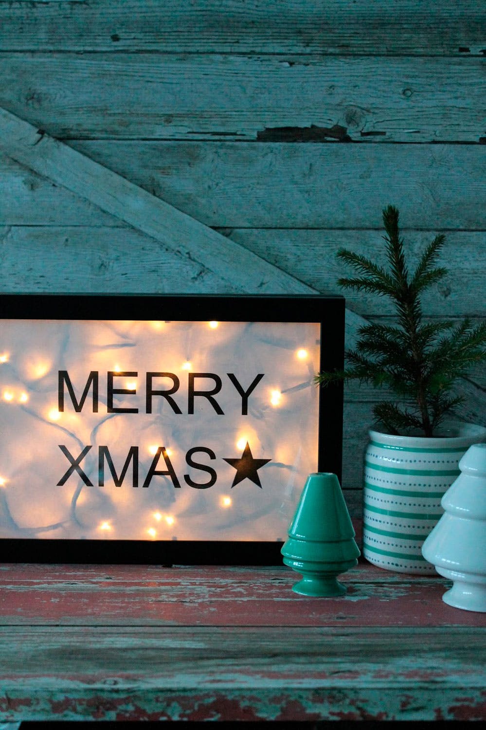 Lys i boks DIY, julelampe